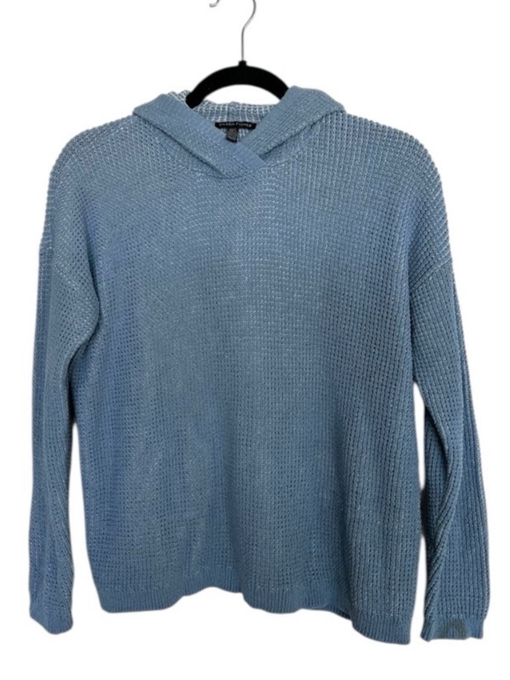 Eileen Fisher Cotton Silk Blend Textured hoodie Sweater